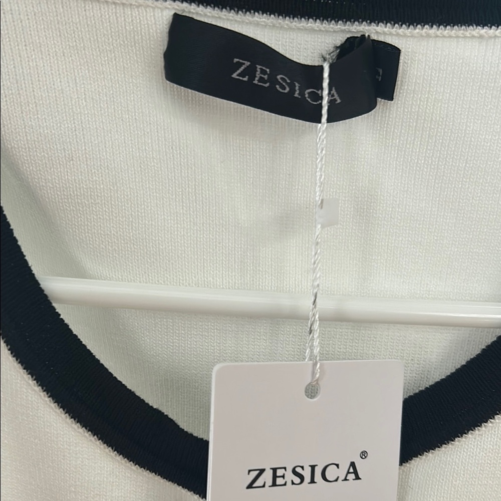Black and White Sleeveless Sheath Dress - Picture 4 of 7